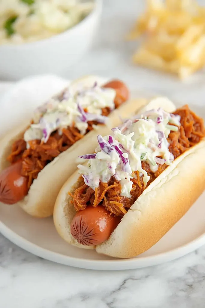 Grilled Pulled Pork Hot Dogs