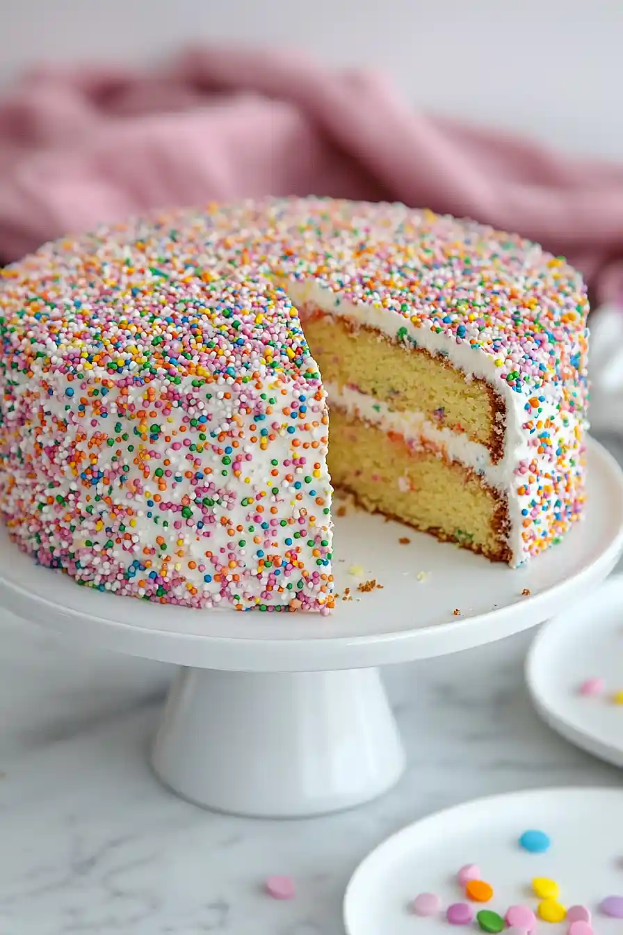 rainbow sprinkle cake 