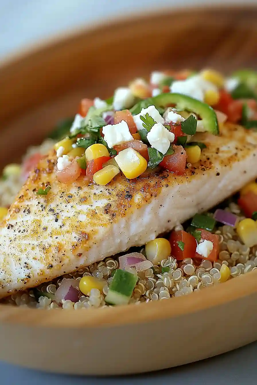 tilapia quinoa bowl