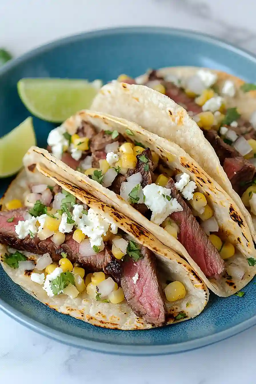 street corn steak tacos