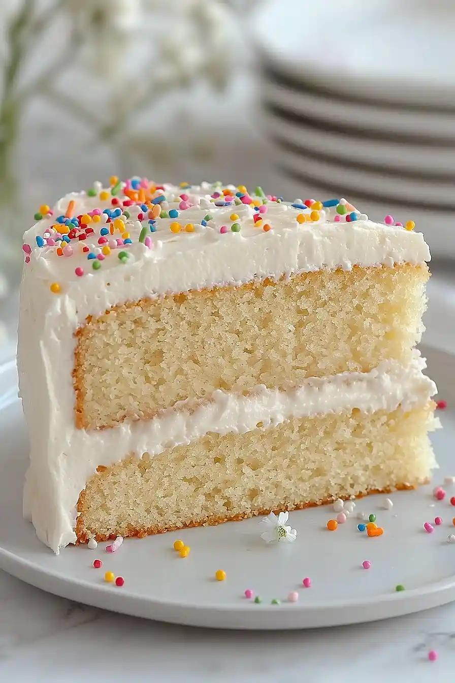 vanilla cake with buttercream frosting