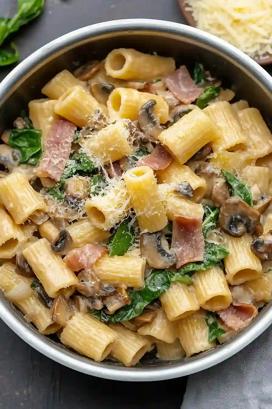 pasta with prosciutto and mushrooms