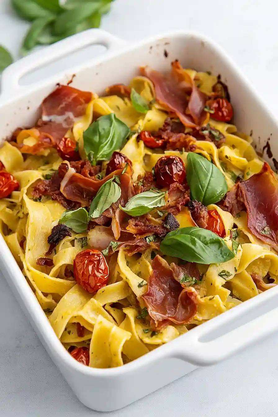pasta with prosciutto and cherry tomatoes