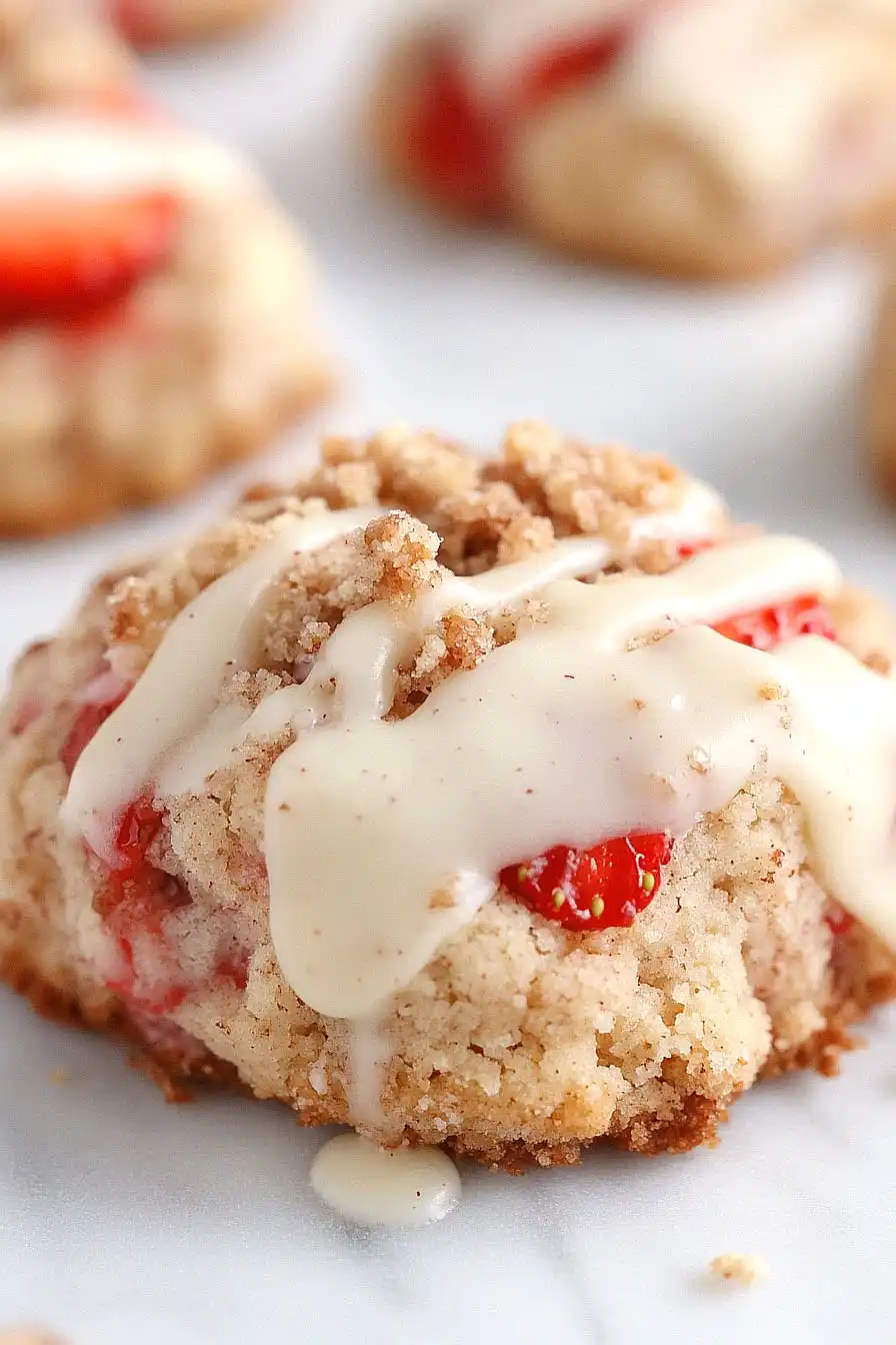 crumbl strawberry shortcake cookies