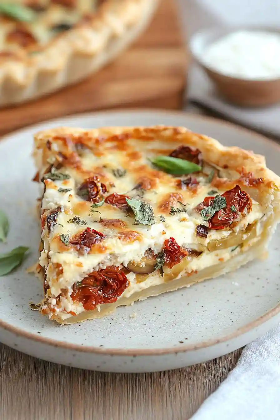egg plant tomato pie