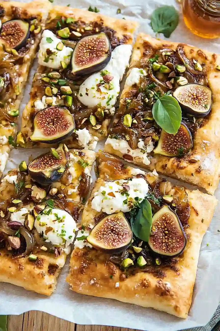 fig and goat cheese flatbread pizza