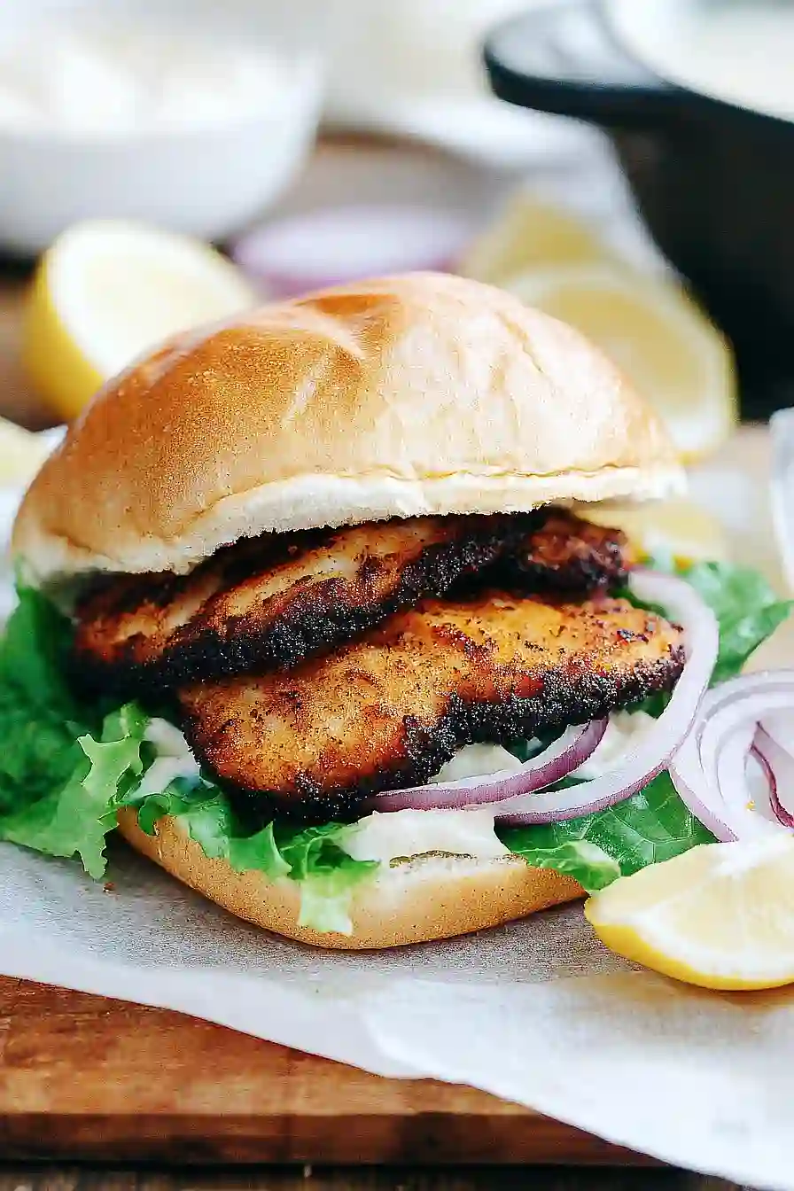 blackened tilapia sandwich