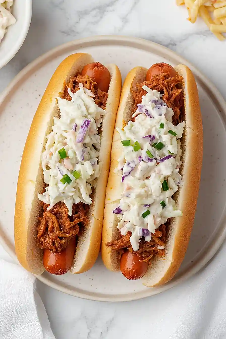 pulled pork hot dogs