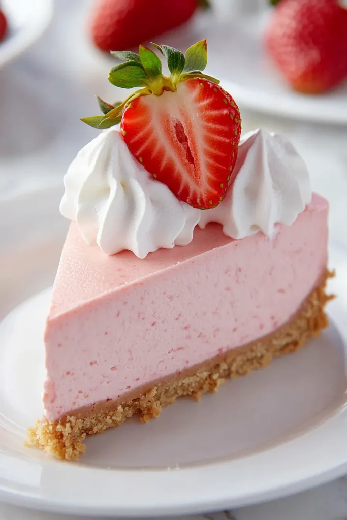 Easy No Bake Strawberry Cheesecake