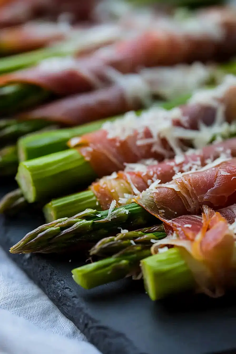 smoked prosciutto wrapped asparagus