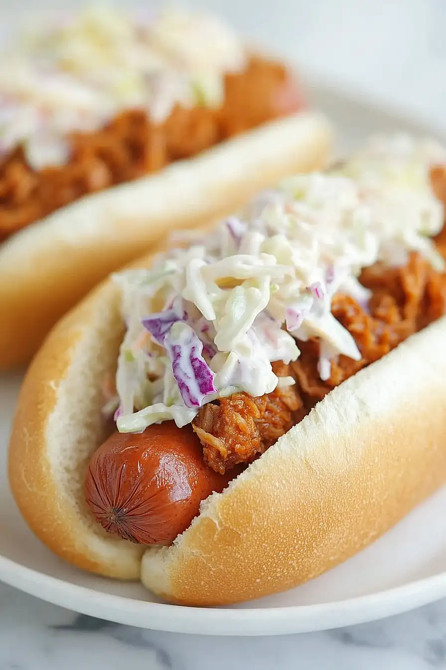 pulled pork hot dogs