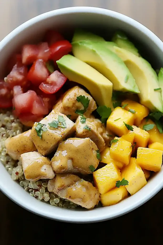 Easy Honey Mustard Chicken Quinoa Bowl