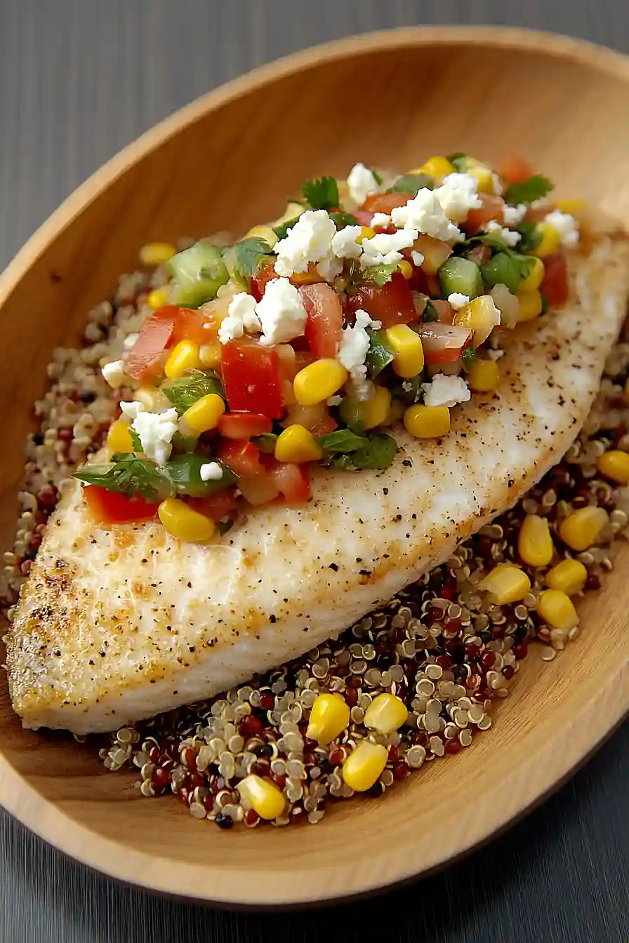 tilapia quinoa bowl