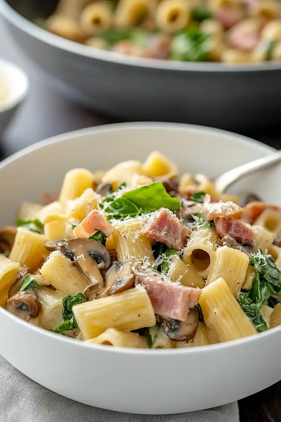 pasta with prosciutto and mushrooms