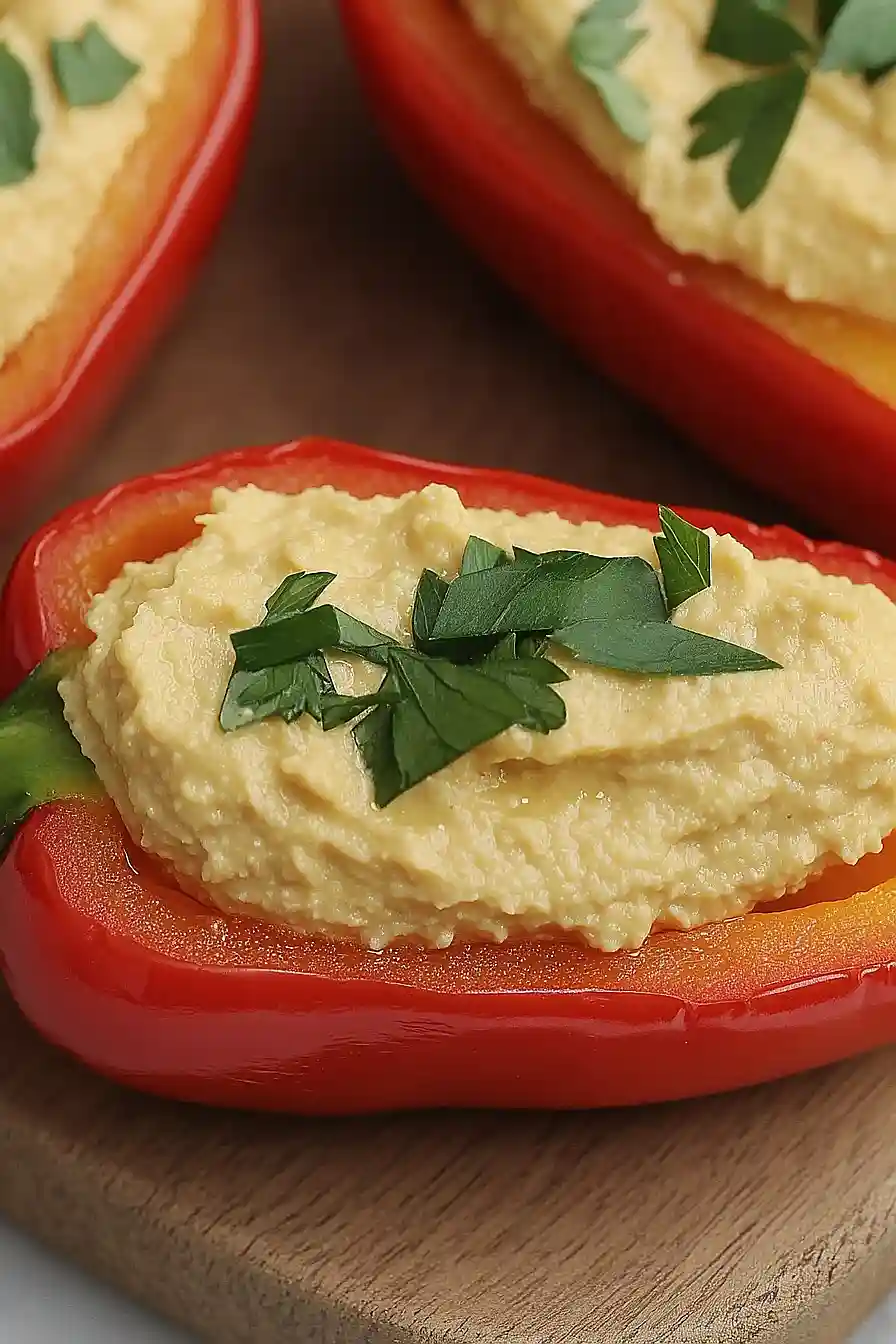 hummus-stuffed mini peppers