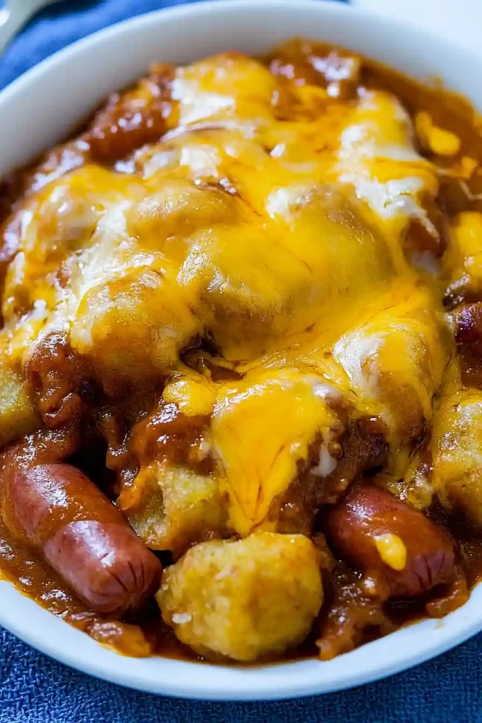 Savory Hot Dog Tater Tot Casserole