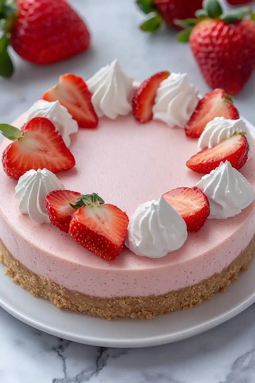 no bake strawberry cheesecake