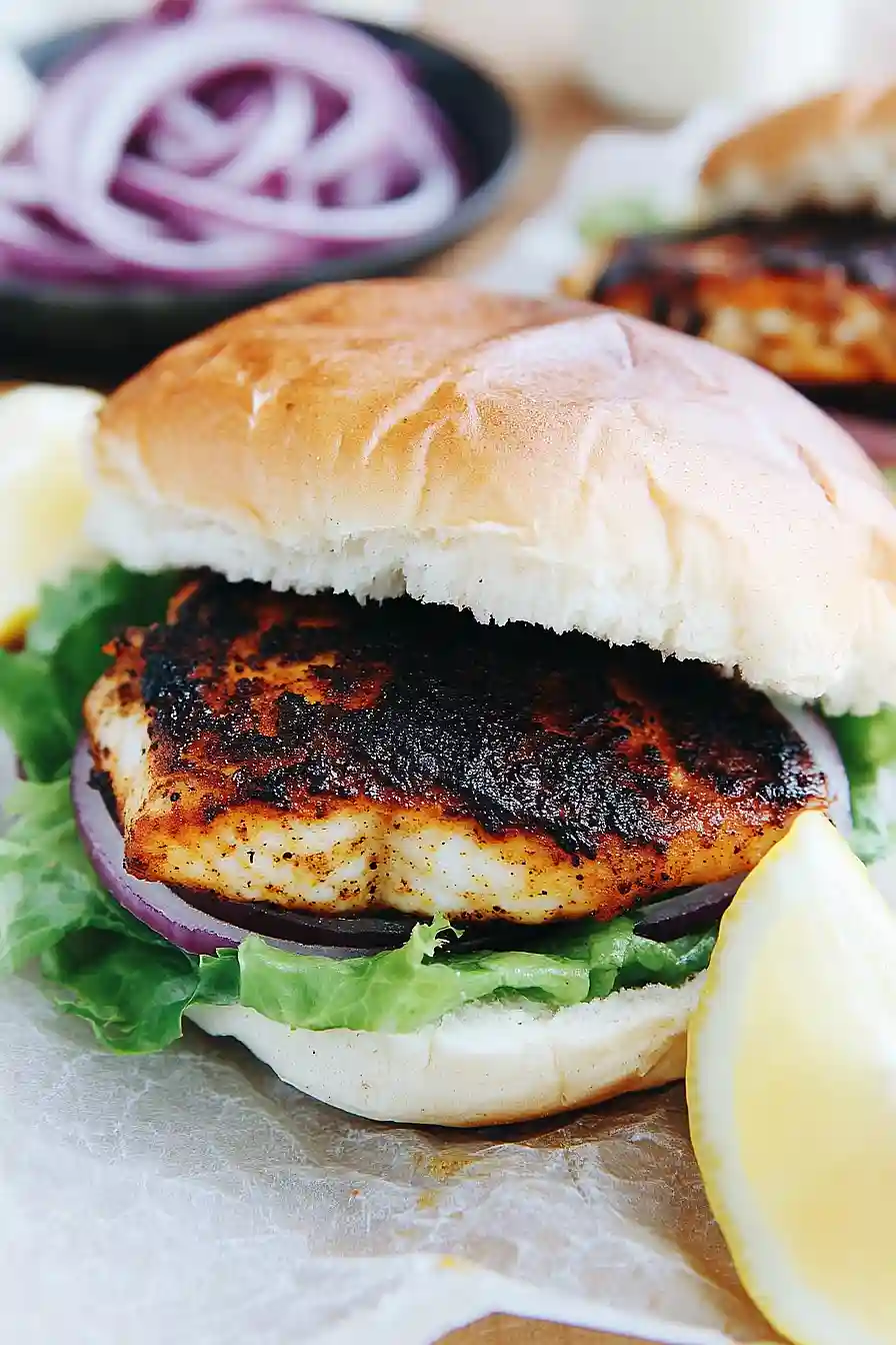 blackened tilapia sandwich