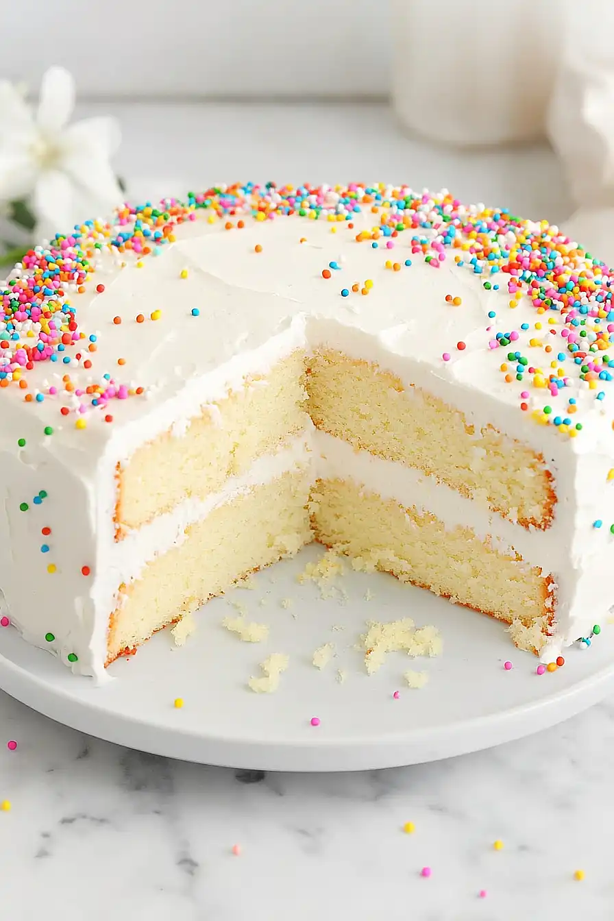 vanilla cake with buttercream frosting