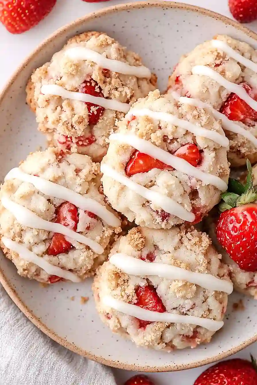 crumbl strawberry shortcake cookies