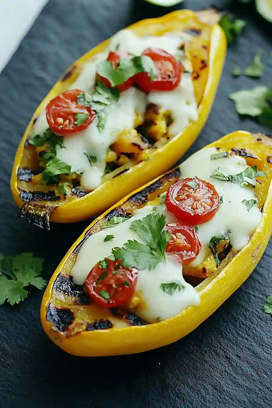 grilled stuffed yellow squash