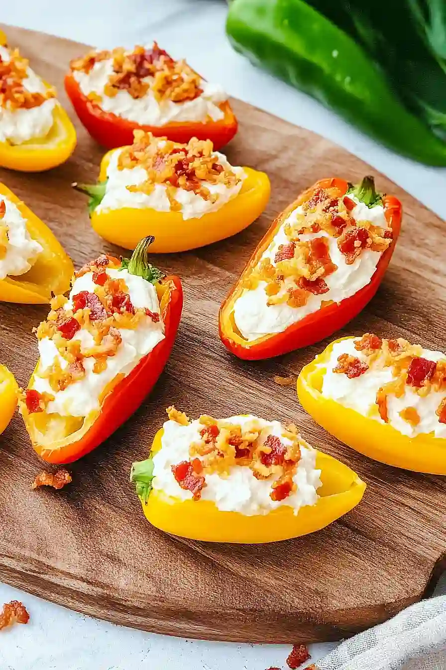 bacon cream cheese stuffed mini peppers