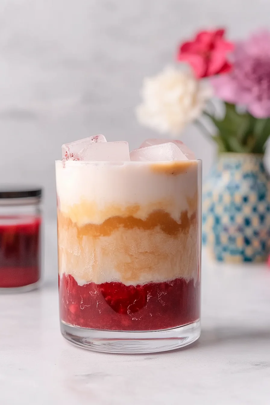 iced raspberry latte