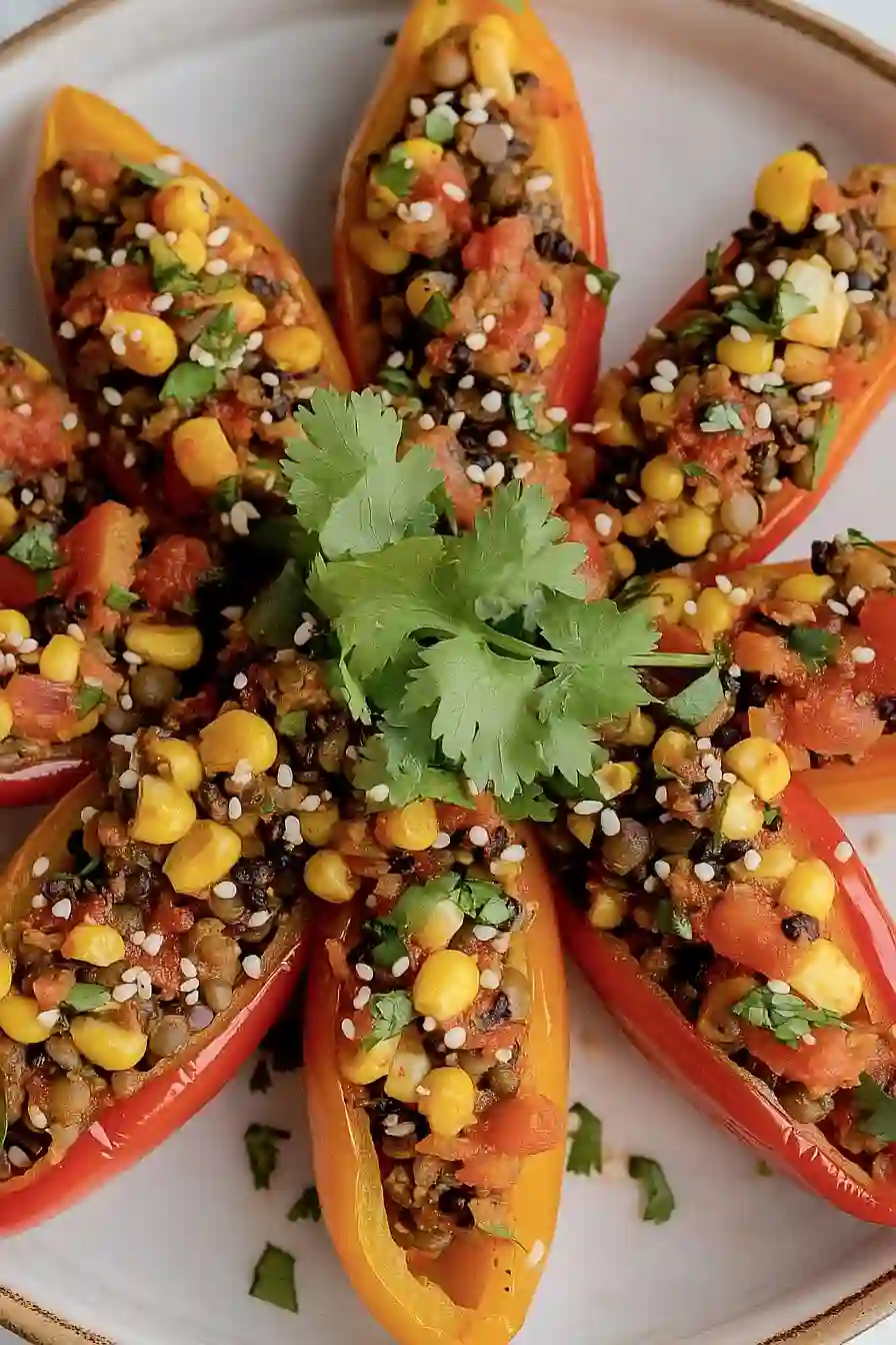 vegan stuffed mini peppers
