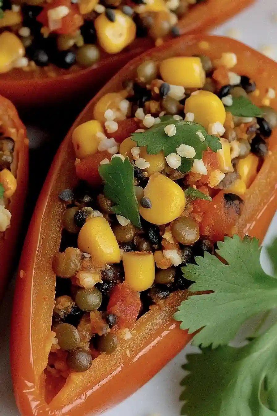 vegan stuffed mini peppers