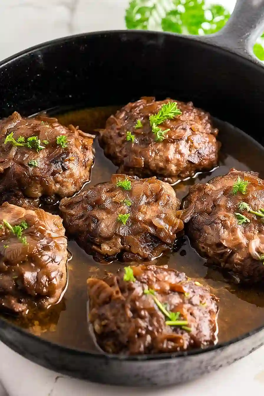 salisbury steak with french onion soup