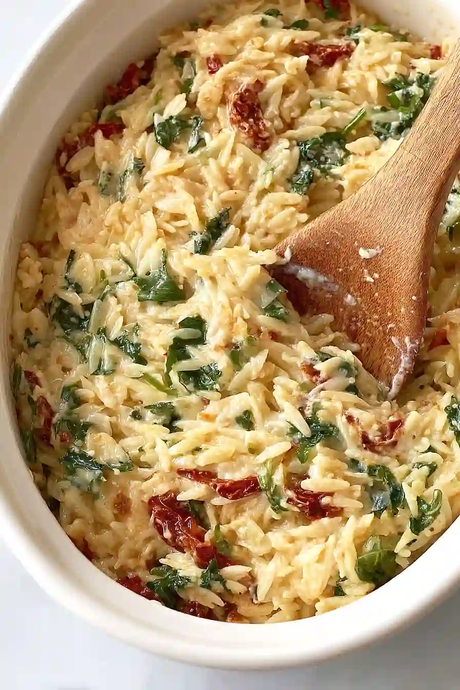 sun dried tomato orzo bake