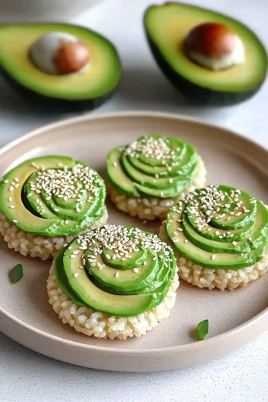 rice cakes with avocado
