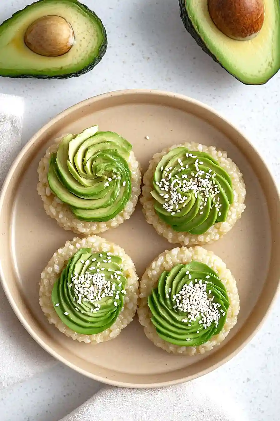 rice cakes with avocado