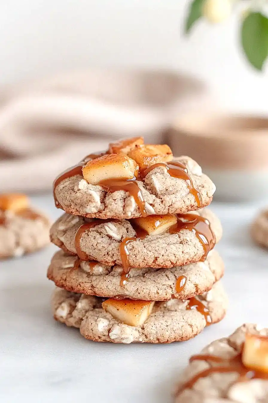 caramel apple protein cookies