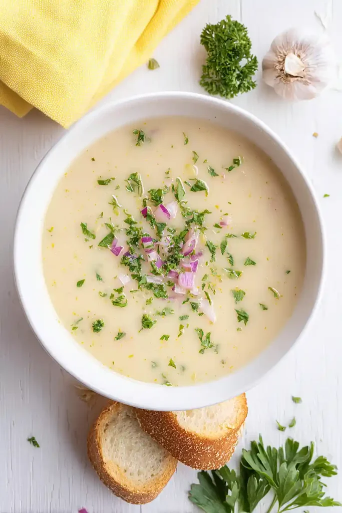 creamy garlic and potato soup