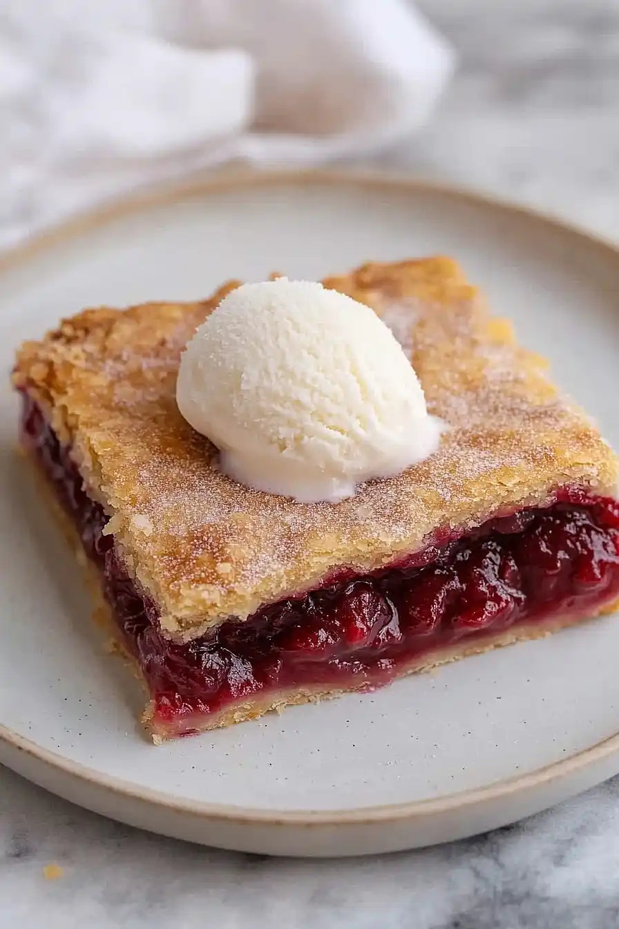 sour cherry slab pie