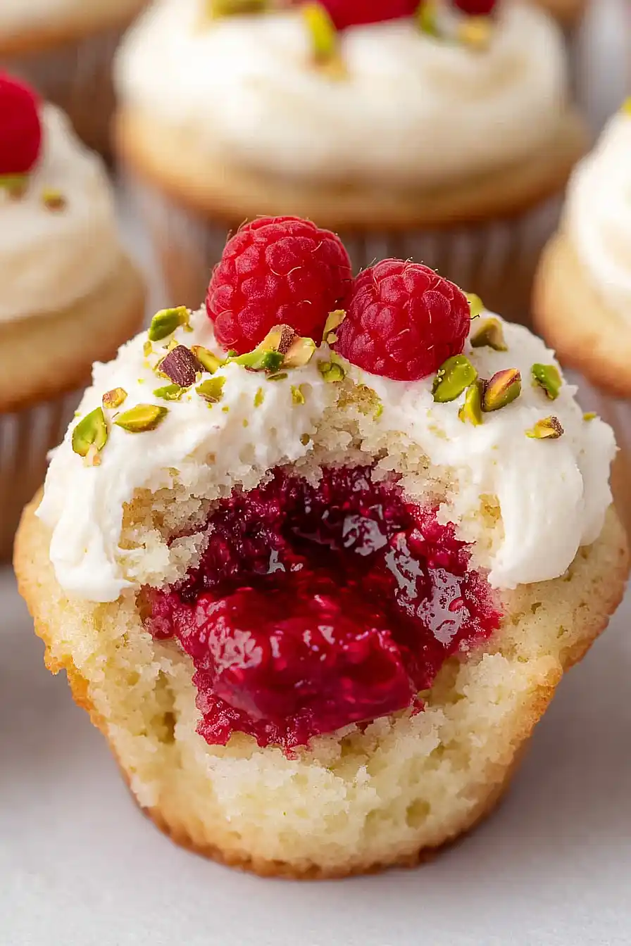 lemon cupcakes with raspberry filling