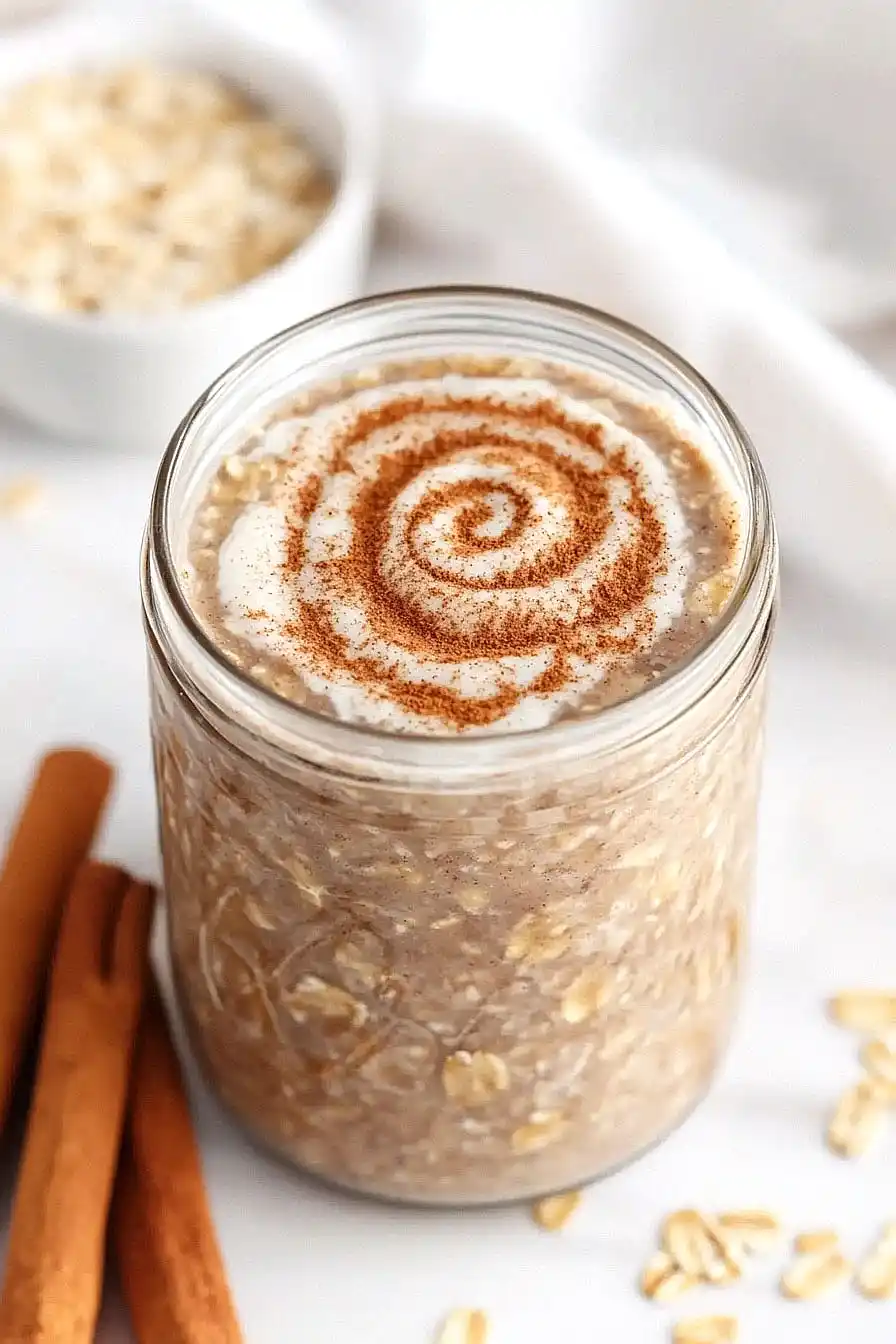 cinnamon roll overnight oats