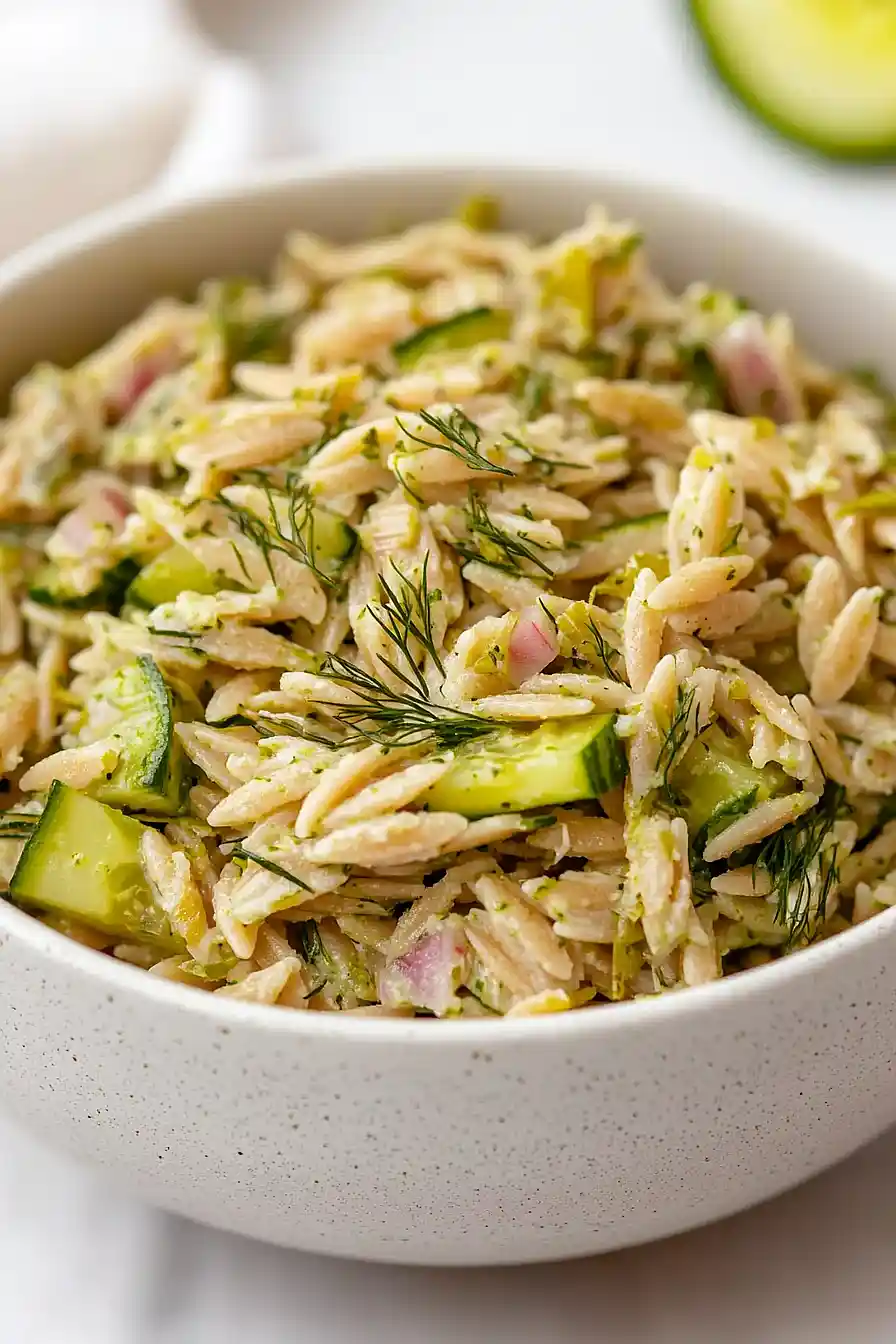 dill pickle orzo salad