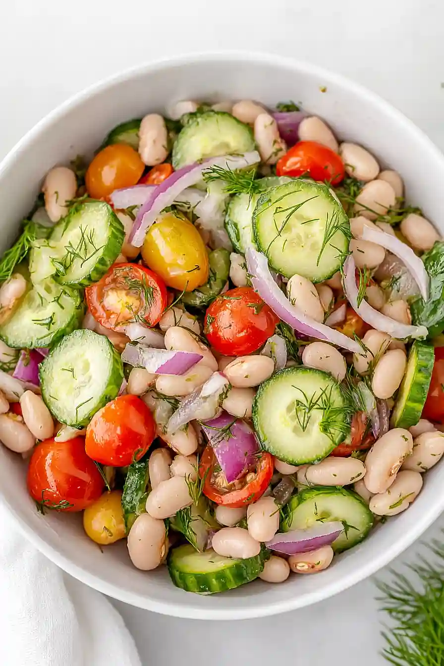 dill pickle white bean salad