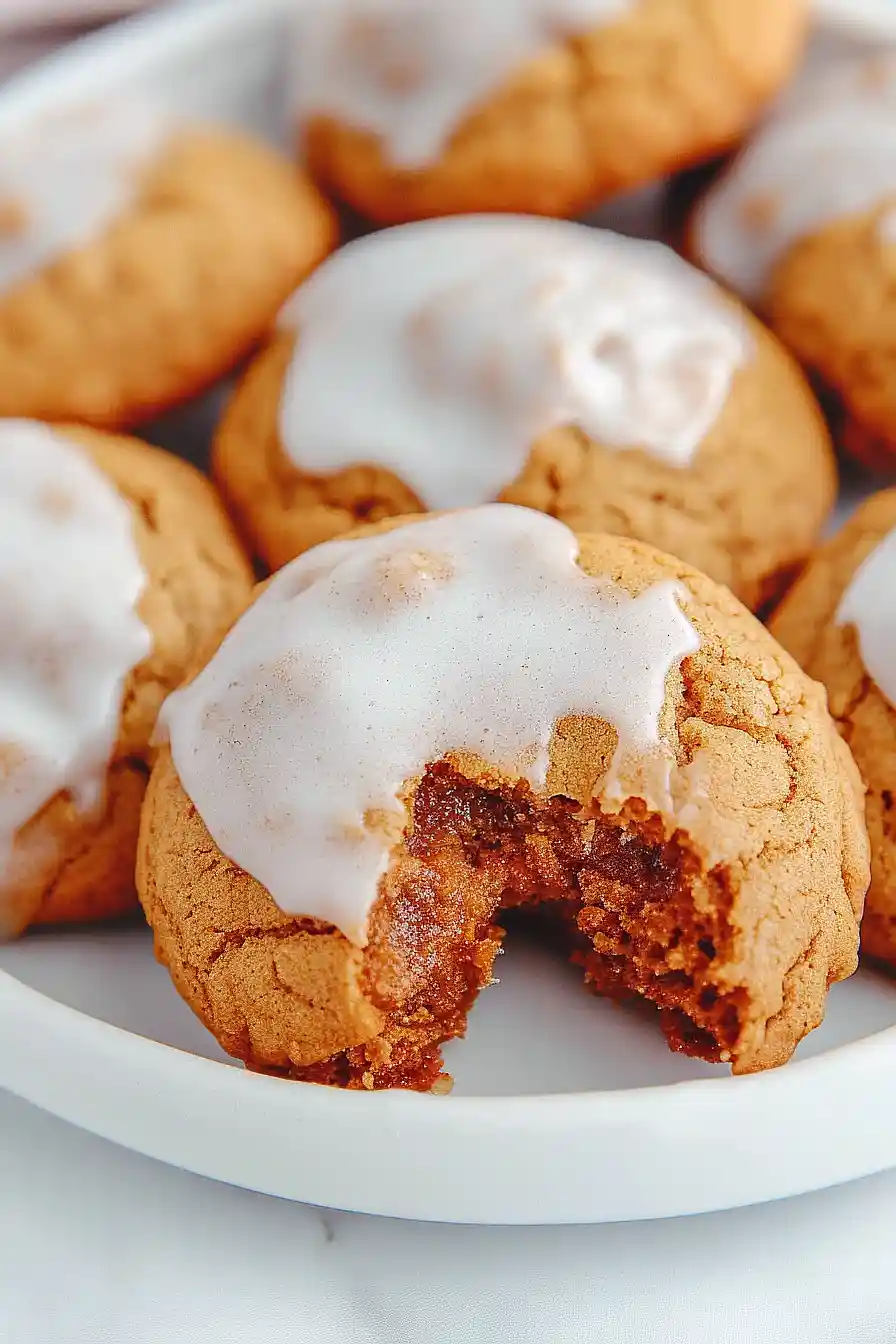 pumpkin cookies with cream cheese icing