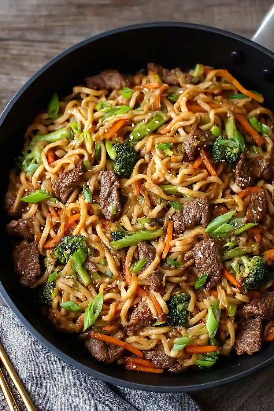 beef lo mein stir fry
