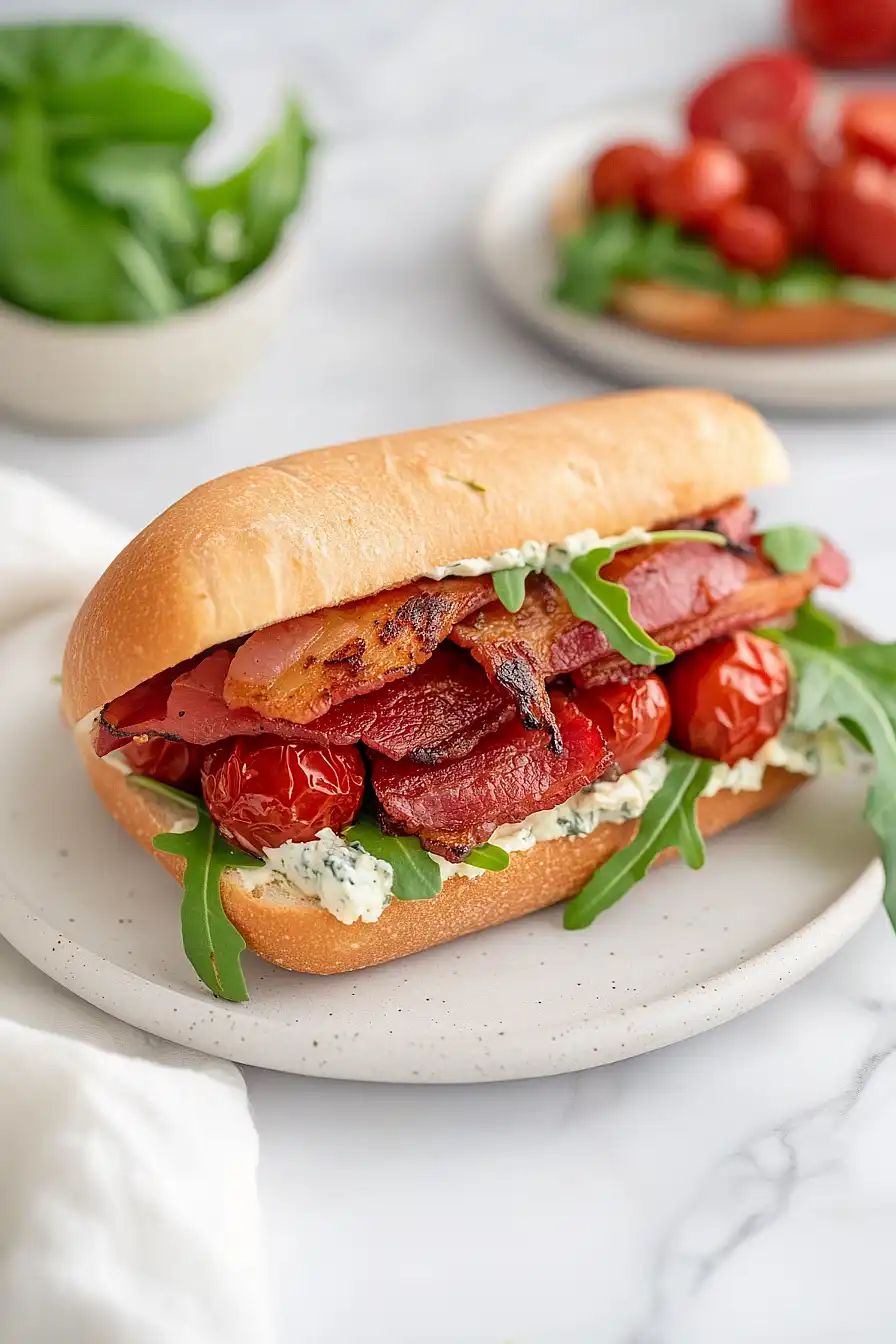 blt sandwich with roasted tomatoes