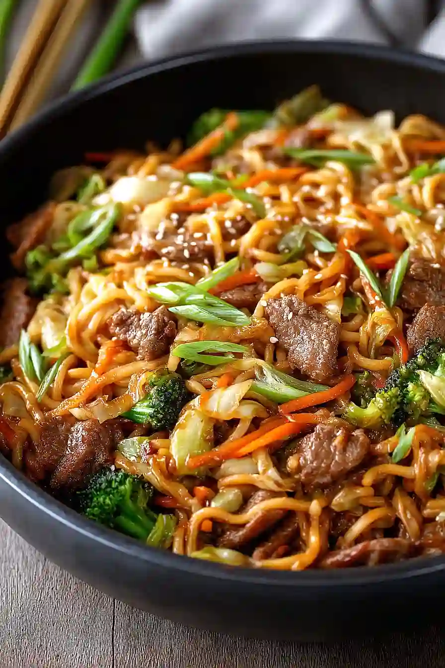beef lo mein stir fry
