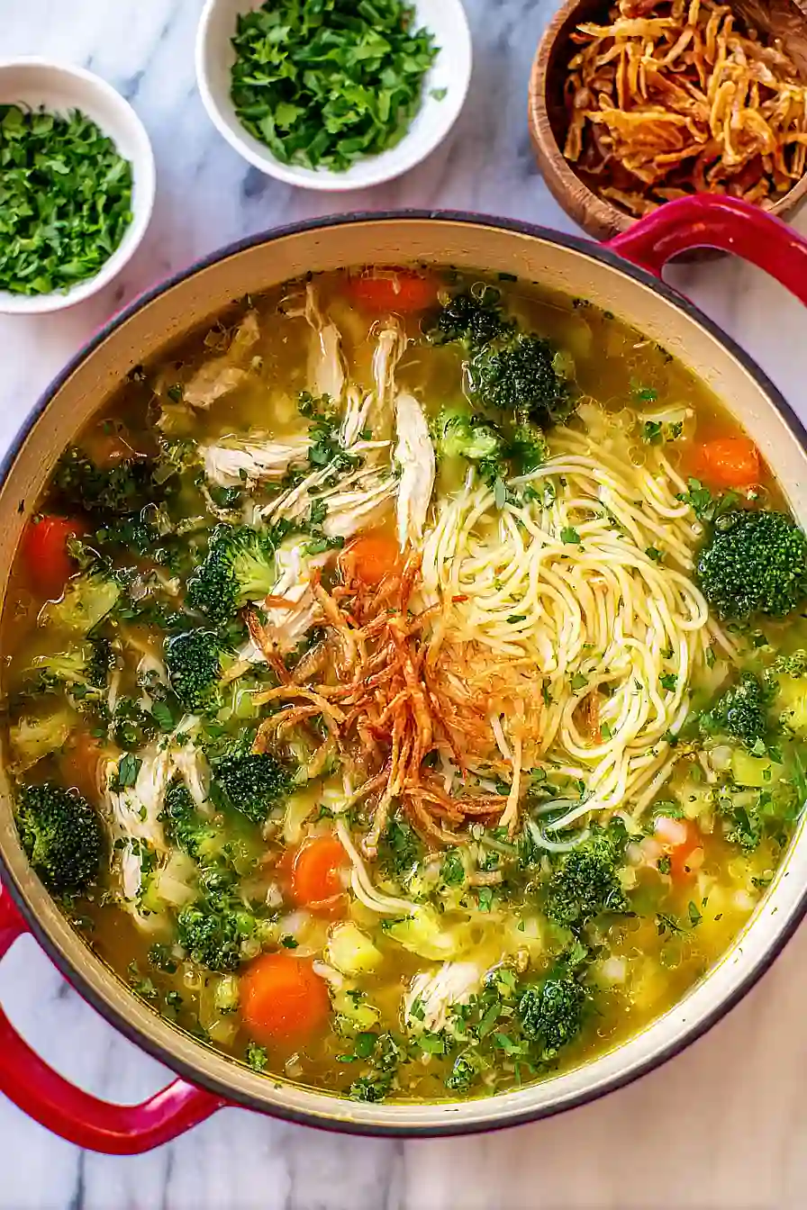 garlic chicken noodle soup