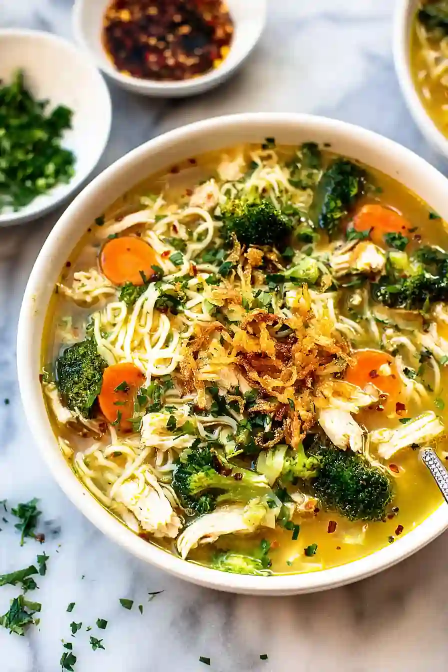 garlic chicken noodle soup