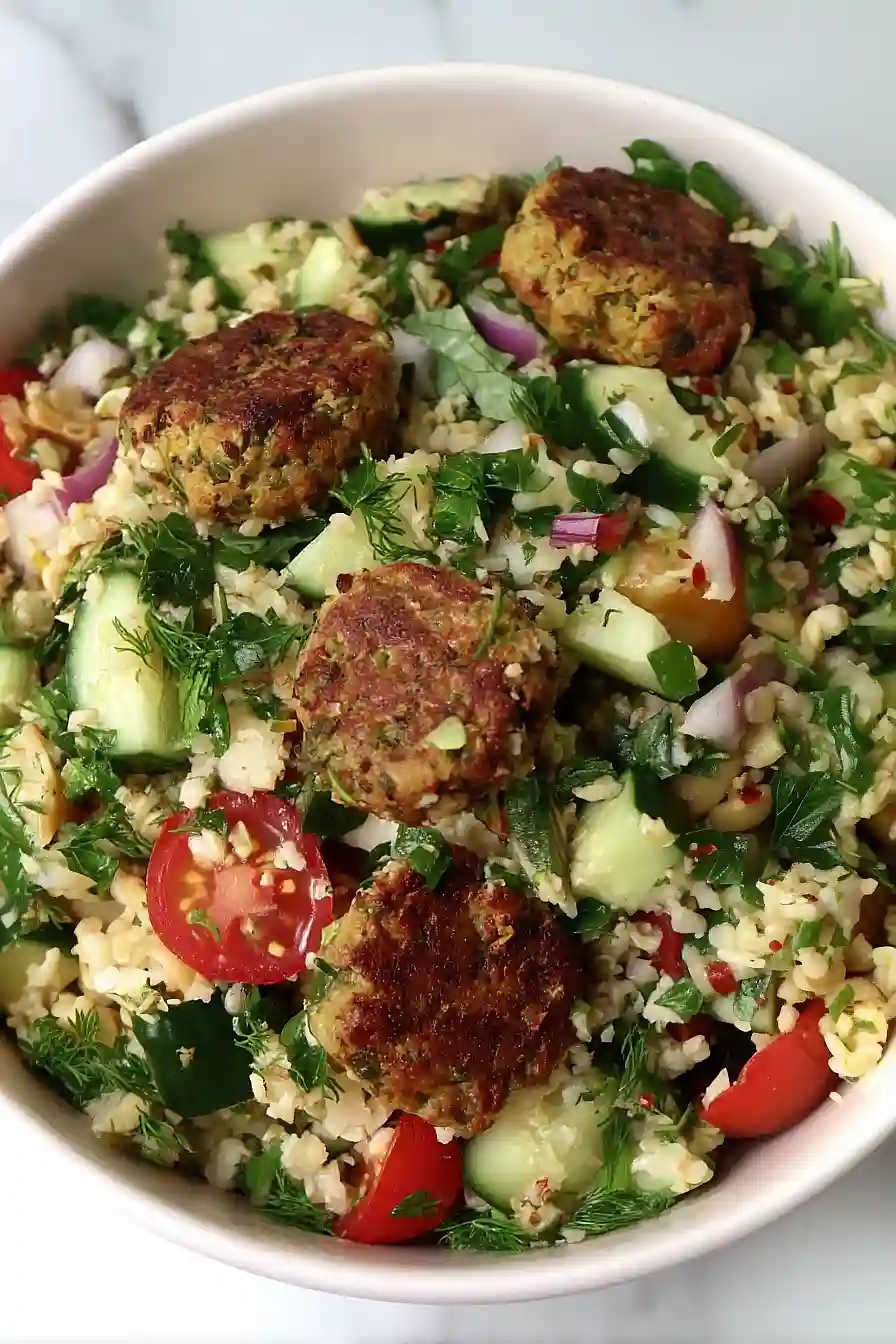 tabbouleh and falafel