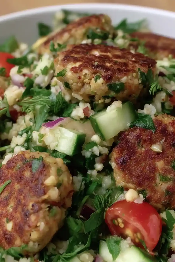 tabbouleh and falafel