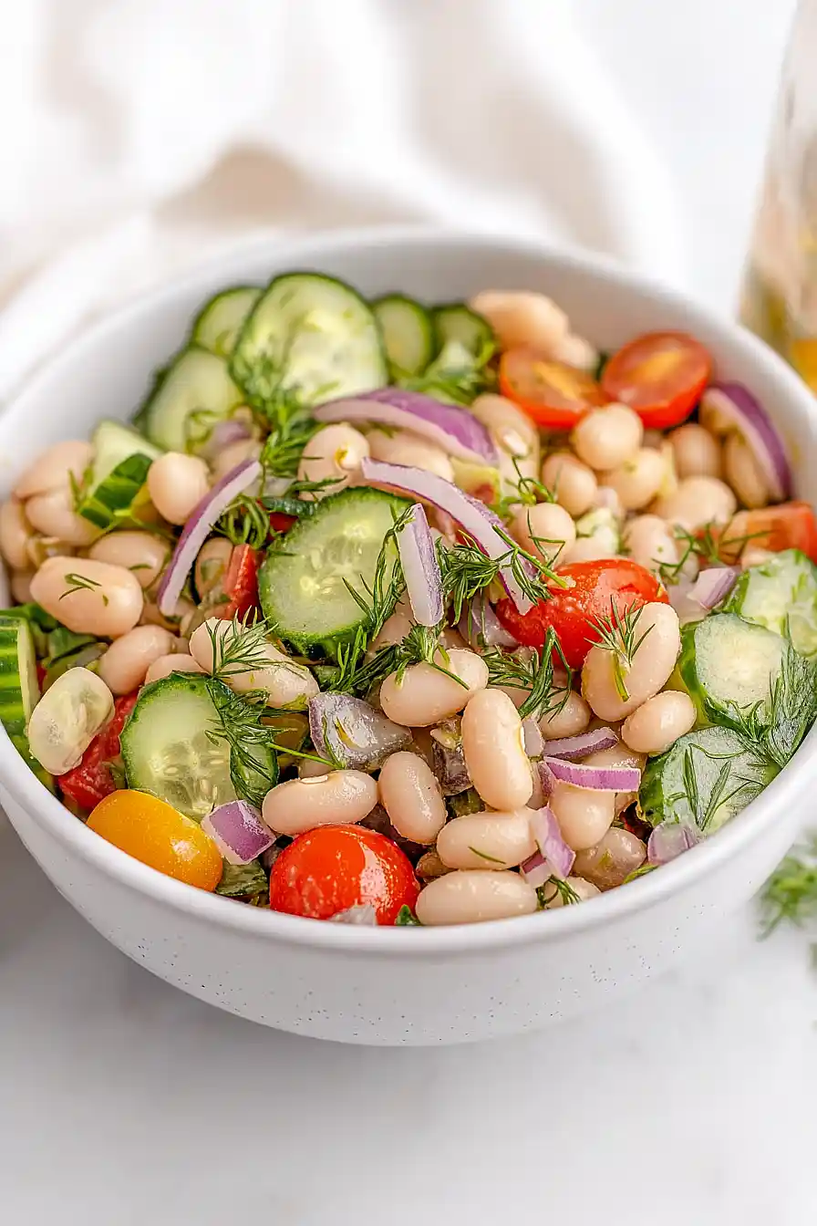 dill pickle white bean salad