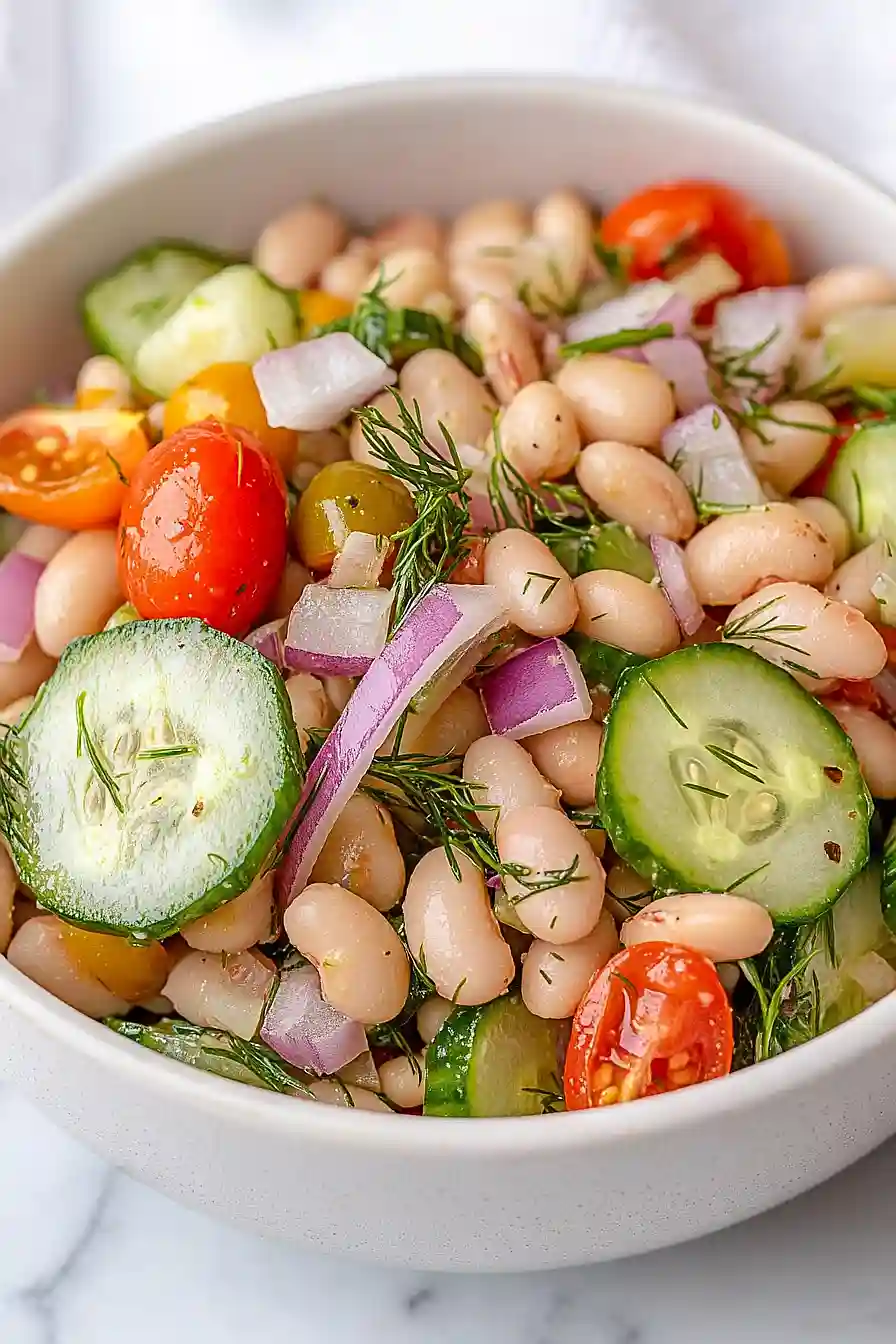 dill pickle white bean salad